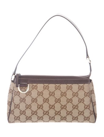 Gucci GG Canvas D Gold Pochette - Handbags - GUC444270 | The RealReal