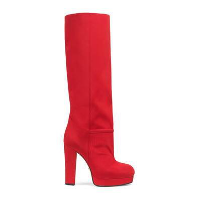 Red Ribbed Fabric Platform Boot | GUCCI® International
