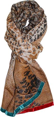 Ted & Jack - Cashmere Feel Camouflage or Leopard Print Fall/Winter Scarf (Bright Blue Color Block) at Amazon Women’s Clothing store