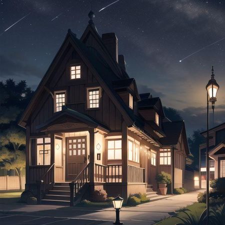 anime house night 🌙 background