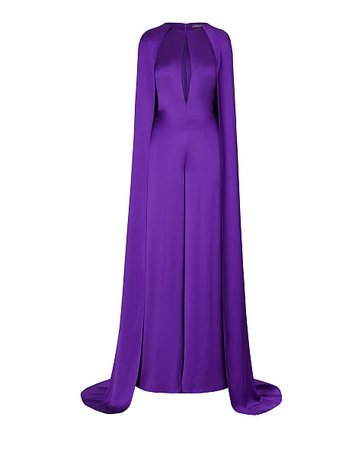 purple gown with cape