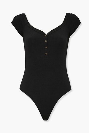 Ribbed Button-Front Bodysuit | Forever 21