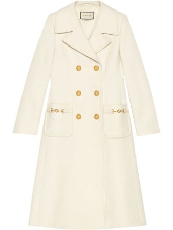 Shop white Gucci double-breasted mid-length coat with Express Delivery - Farfetch