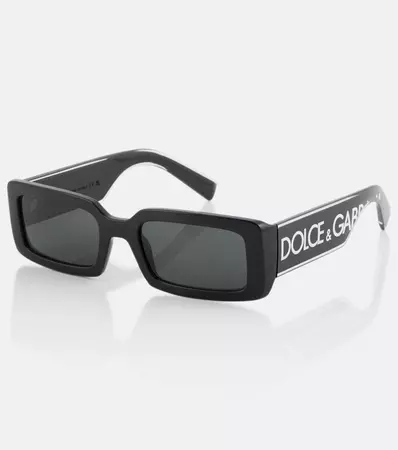 Logo Rectangular Sunglasses in Black - Dolce Gabbana | Mytheresa