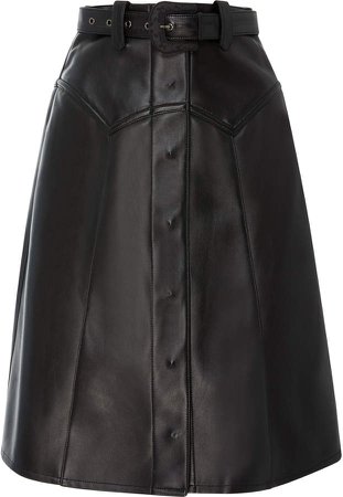 Rodeo Belted Leather Midi Skirt