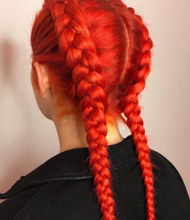 red Dutch braids