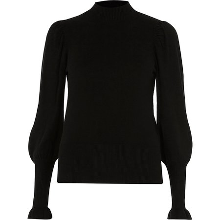 Black turtle neck long sleeve sweater - Sweaters - Knitwear - women