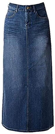 Women Maxi Pencil Jean Skirt- High Waisted A-Line Long Denim Skirts For Ladies- Blue Jean Skirt, Blue, 2 at Amazon Women’s Clothing store