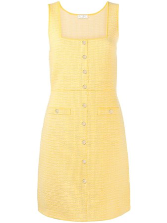 Shop yellow Sandro Paris square-neck sleeveless dress with Express Delivery - Farfetch