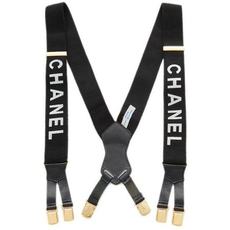 Black Chanel Logo Suspenders