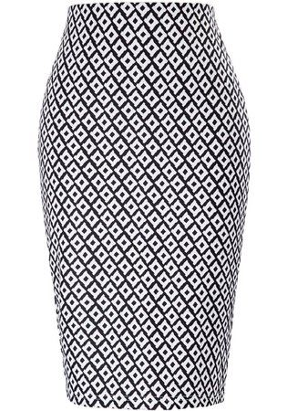 black and white pencil skirt