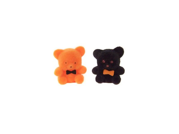 Miniature Halloween Bears Fuzzy Flocked Bears Bear | Etsy