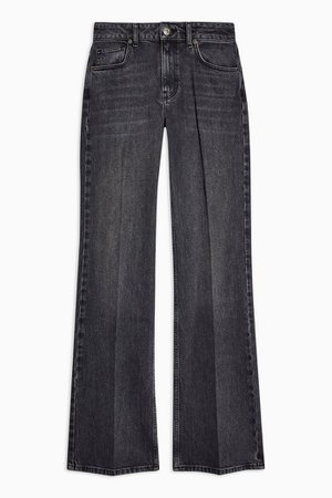 Washed Black Relaxed Flare Jeans | Topshop