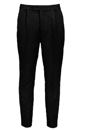 Jacquard Skinny Fit Cropped Suit Trouser | Boohoo