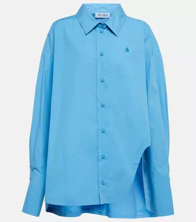 Diana Cotton Poplin Shirt in Blue - The Attico | Mytheresa