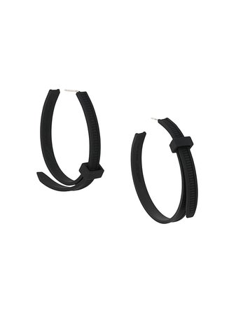 AMBUSH zip-tie earrings black BMOD001F20MET0011000 - Farfetch