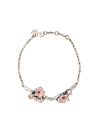 cherry blossom silver bracelet