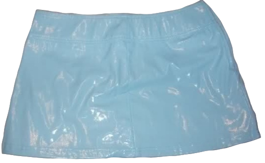 light blue pvc leather micro miniskirt