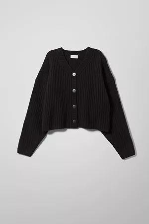 Oda Cardigan - Black - Knitwear - Weekday GB