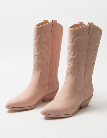 SODA Reno Womens Tall Cowboy Western Boots - PINK | Tillys