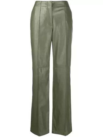 MSGM faux-leather straight-leg Trousers