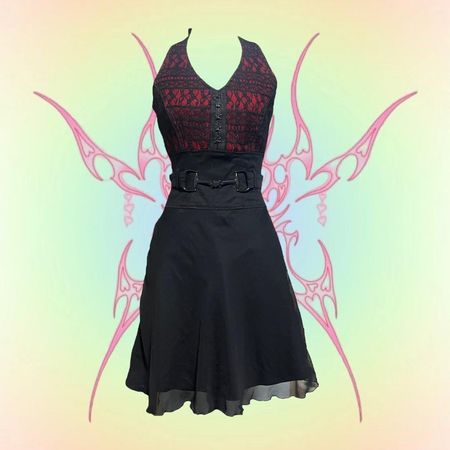Tripp NYC Red & Black Lace Dress Tripp NYC Red and... - Depop