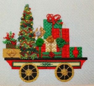 winter Christmas train needle art