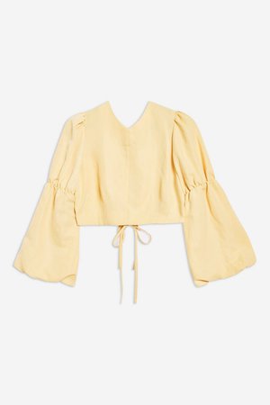 Tie Back Balloon Sleeve Blouse - Clothing- Topshop Europe