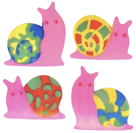 vintage snail stickers, Mrs Grossman
