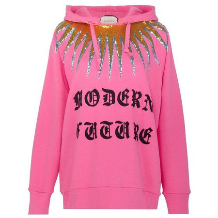 Gucci Modern Future Sequin-Embellished Cotton-Jersey Hooded Sweater