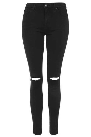 MOTO Black Ripped Leigh Jeans