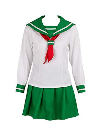 Amazon.com: Cosfun Inuyasha Higurashi Kagome Uniform Cosplay Costume mp002932 (Size S): Clothing