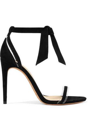 Alexandre Birman | Clarita bow-embellished suede and PVC sandals | NET-A-PORTER.COM