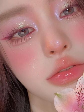 Pink kawaii makeup