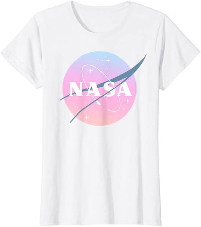 Amazon.com: NASA Pastel Rainbow Classic Logo T-Shirt: Clothing