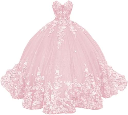 Amazon.com: Zhangyo Sweetheart Sweet 16 Quinceanera Dresses Ball Gown for Girls Puffy Strapless Prom Dresses for Women CXL040: Clothing, Shoes & Jewelry
