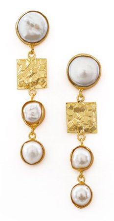 pearl earrings, stone affair