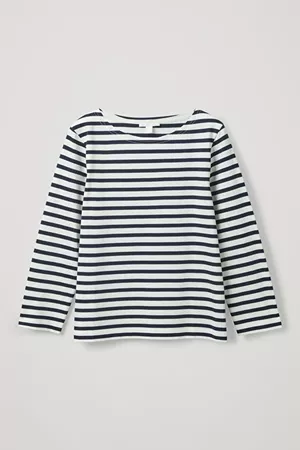 RELAXED LONG SLEEVE T-SHIRT - Blue - Tops - COS GB