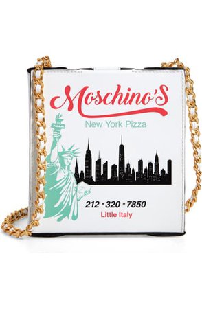 Moschino NYC Skyline Pizza Box Leather Shoulder Bag | Nordstrom