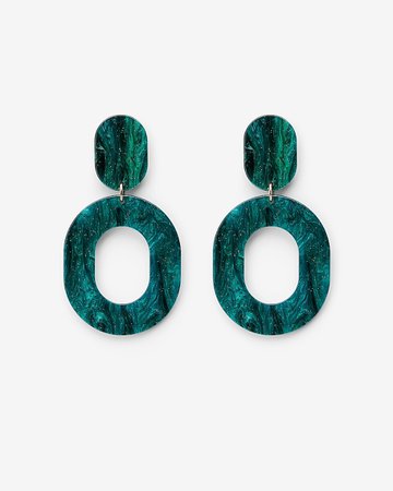 Oval Post Back Resin Statement Earrings | Express | $19.90
