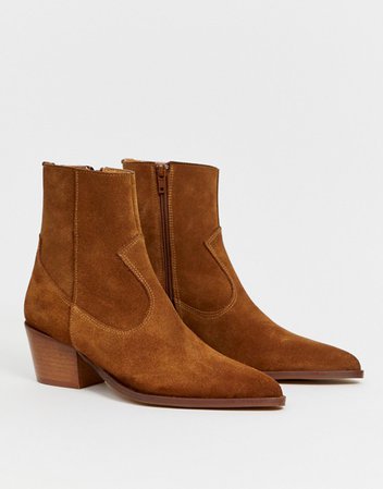 Светло-коричневые замшевые ботинки в стиле вестерн Depp | ASOS