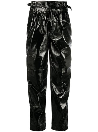 ROTATE Crinkled faux-leather Trousers - Farfetch