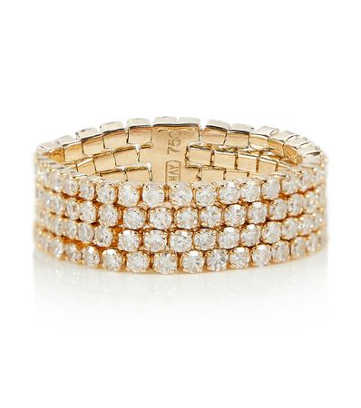 Shay Jewelry - 4 Thread Stack 18kt yellow gold ring with diamonds | Mytheresa