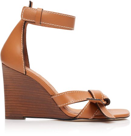Gate Leather Wedge Sandals Size: 36