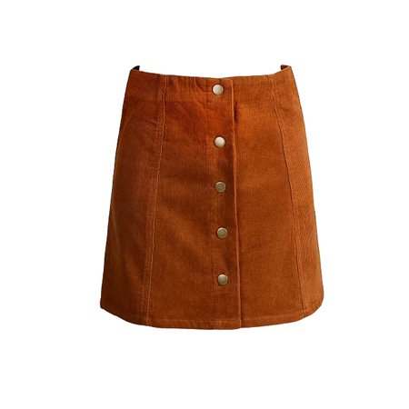 Women's burnt orange cord button skirt