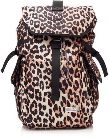 Leopard-Print Shell Backpack