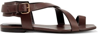 Hiandra Leather Sandals - Dark brown