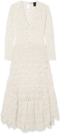 Paula's Ibiza Crocheted Cotton Maxi Dress - Ivory