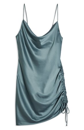 Topshop Ruched Satin Mini Slip Dress | Nordstrom