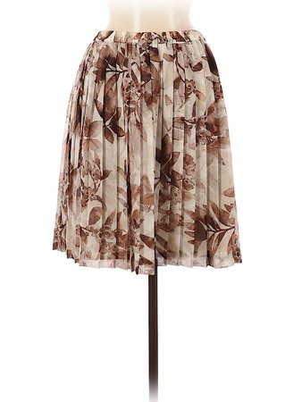 Banana Republic Heritage Collection 100% Polyester Floral Brown Ivory Casual Skirt Size M - 87% off | thredUP